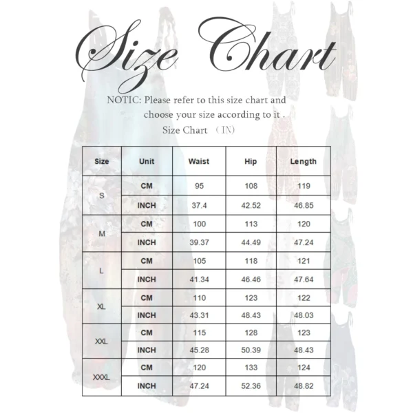 Women’s Cotton Linen Loose Print Jumpsuit Casual Overalls Pockets - Image 6