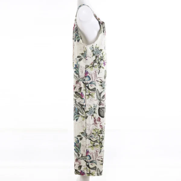 Women’s Cotton Linen Floral Jumpsuit Sleeveless Loose Casual Pockets - Image 5
