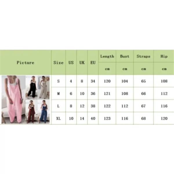 Women Loose Cotton Linen Vintage Jumpsuit With Buttons Pockets - Image 3